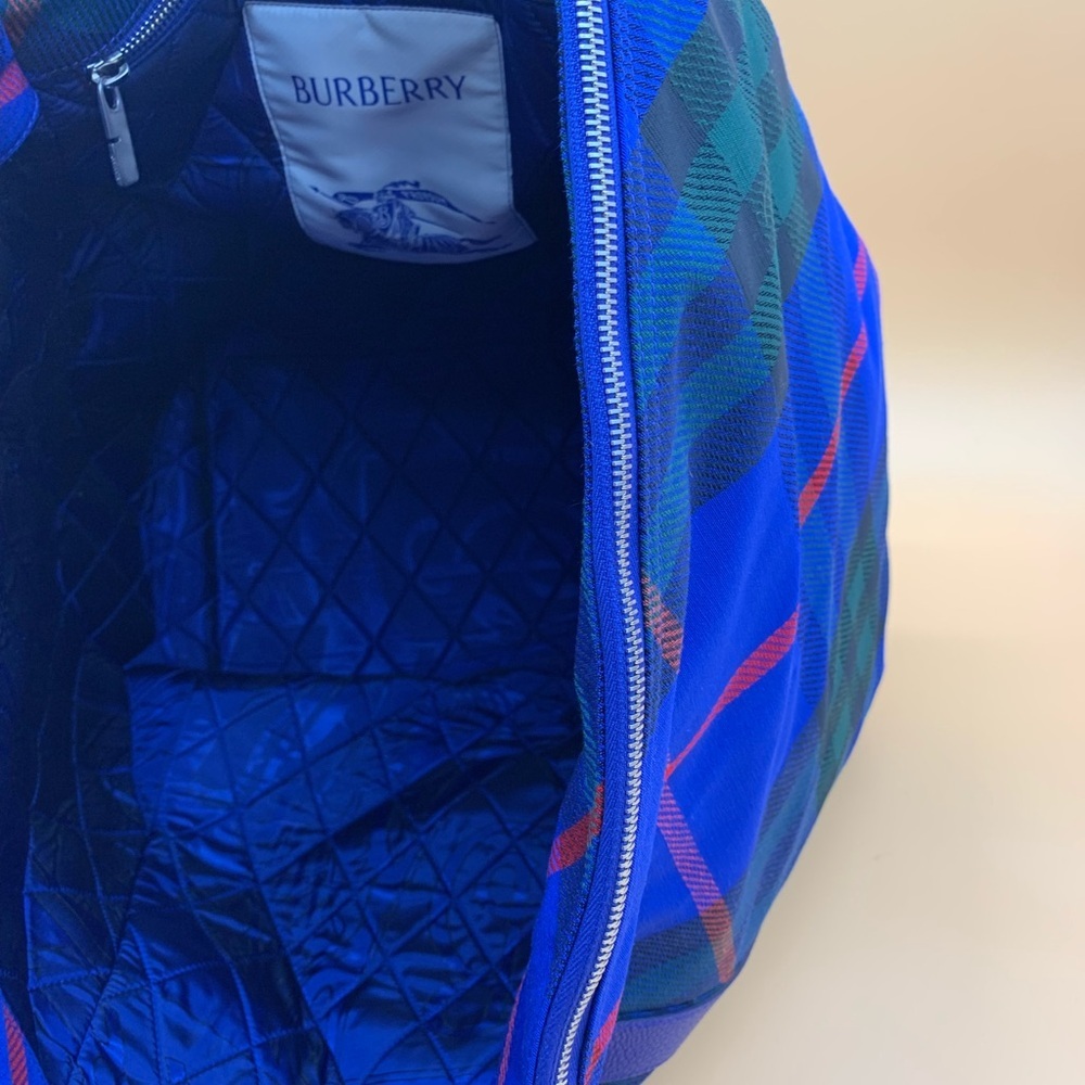 Burberry Plaid Canvas Large Tote Bag Knight Italy NWT *RARE* - Picture 9 of 16